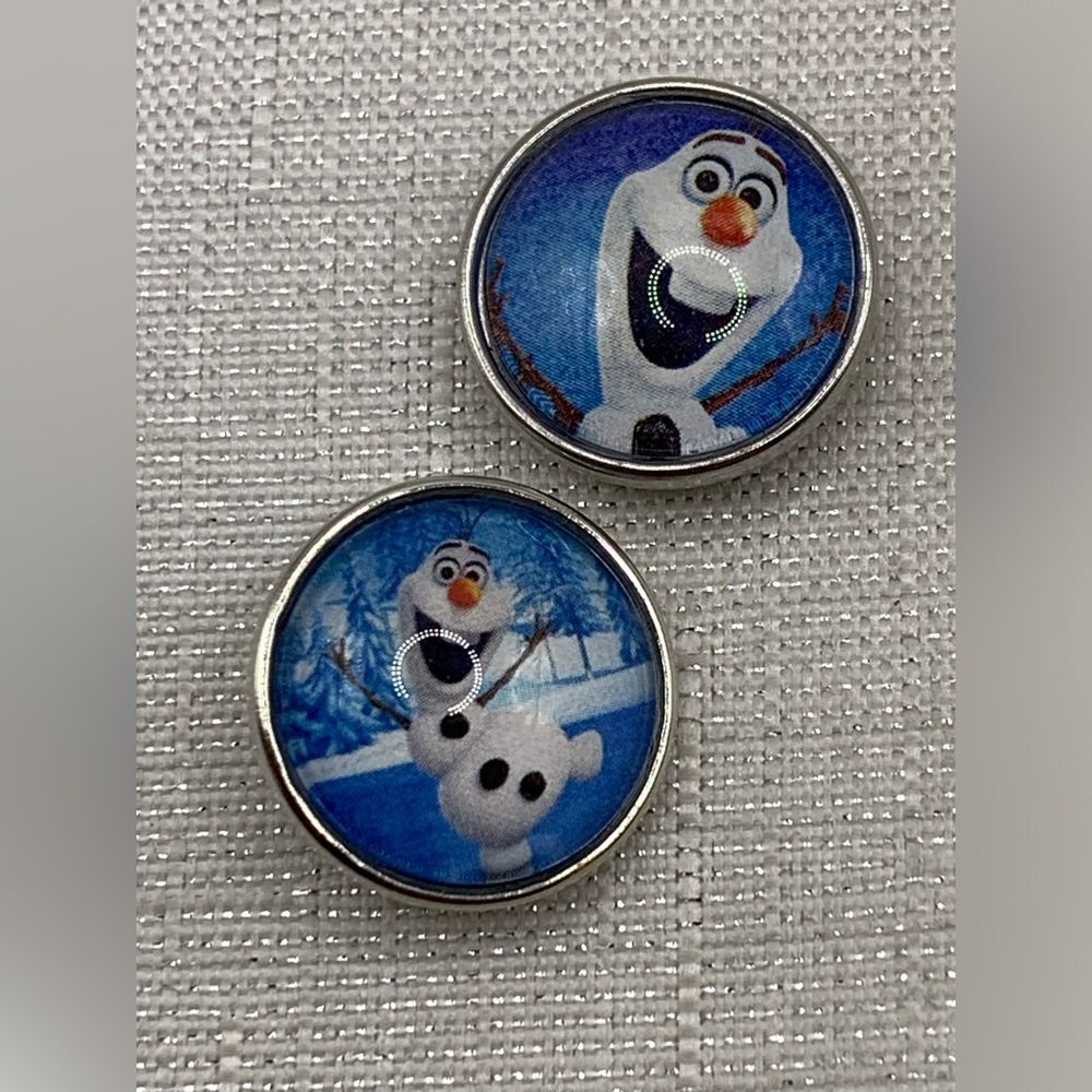 FROZEN OLAF Snap Button Charms - Set of 2 - 18mm/20mm Standard Size